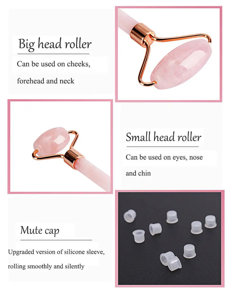 Rose Quartz Gua Sha Roller Set
