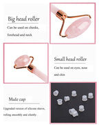 Rose Quartz Gua Sha Roller Set