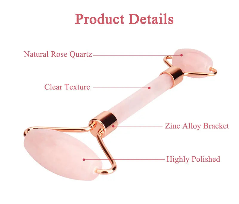 Rose Quartz Gua Sha Roller Set