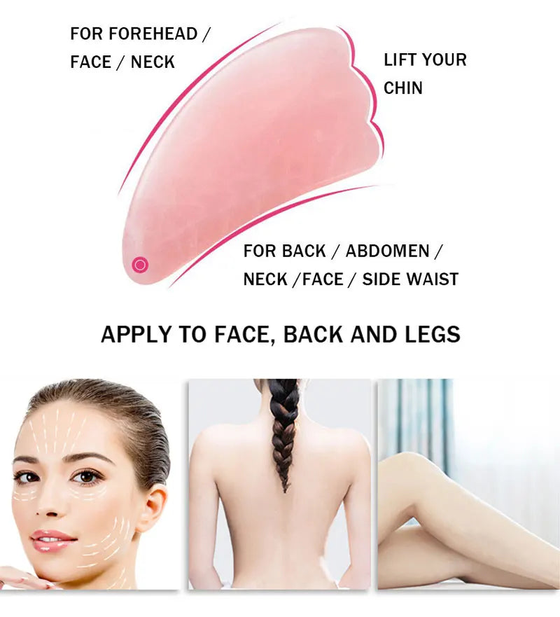 Rose Quartz Gua Sha Roller Set