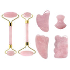 Rose Quartz Gua Sha Roller Set